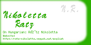 nikoletta ratz business card